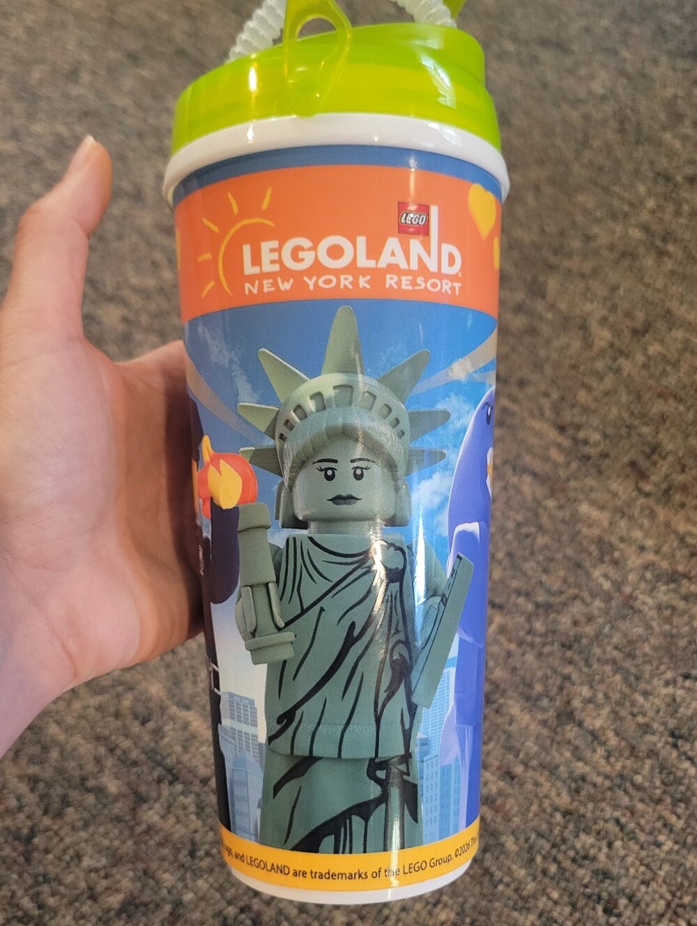 🔥5/$20 Legoland New York Resort Green Souvenir Tumbler